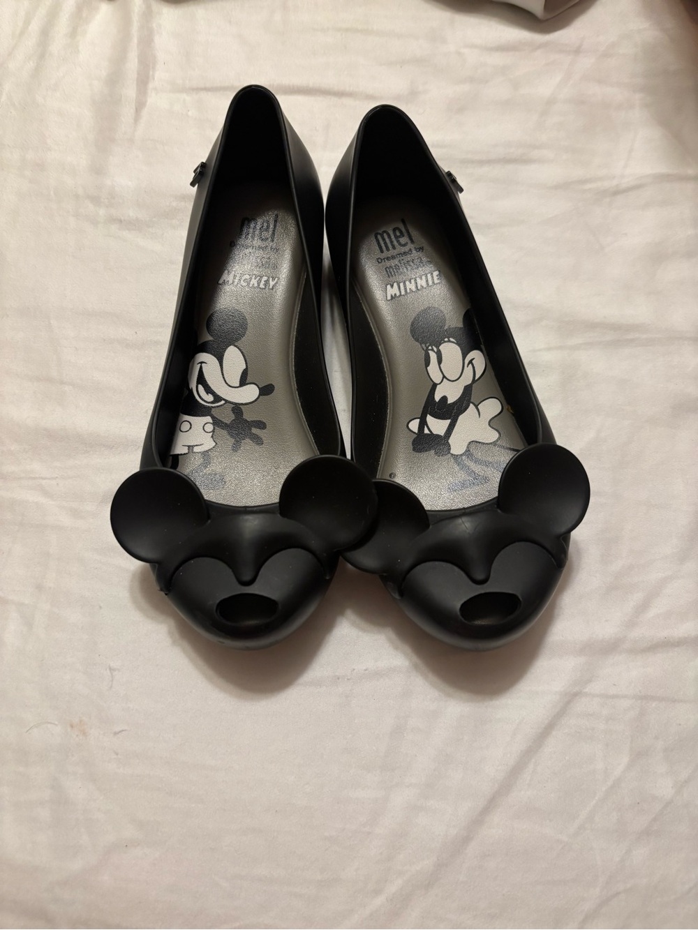 Mini Melissa Black Mickey Mouse Jelly Flats
